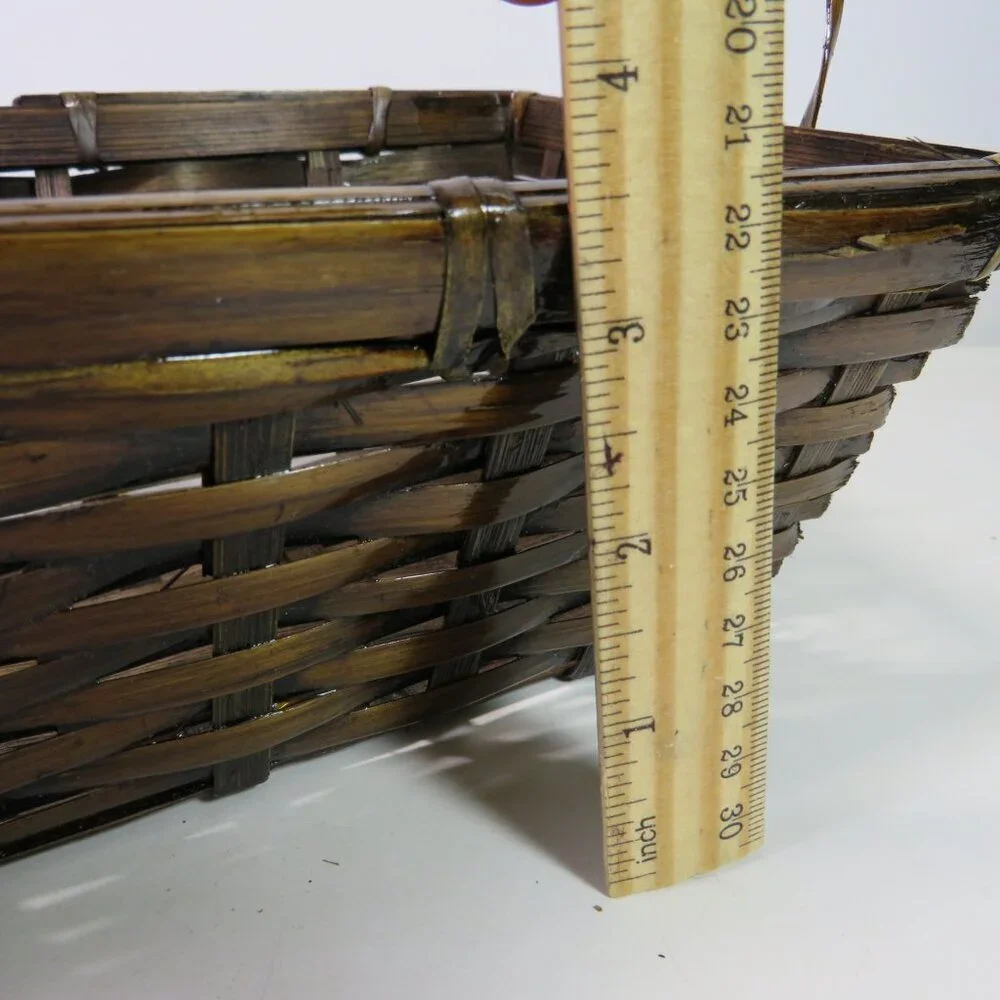 Dark bent wood basket with high gloss 11x7